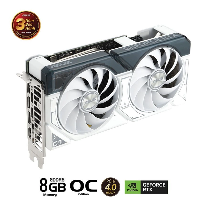 Card màn hình ASUS RTX 4060 Ti White OC 8GB GDDR6 DUAL 4