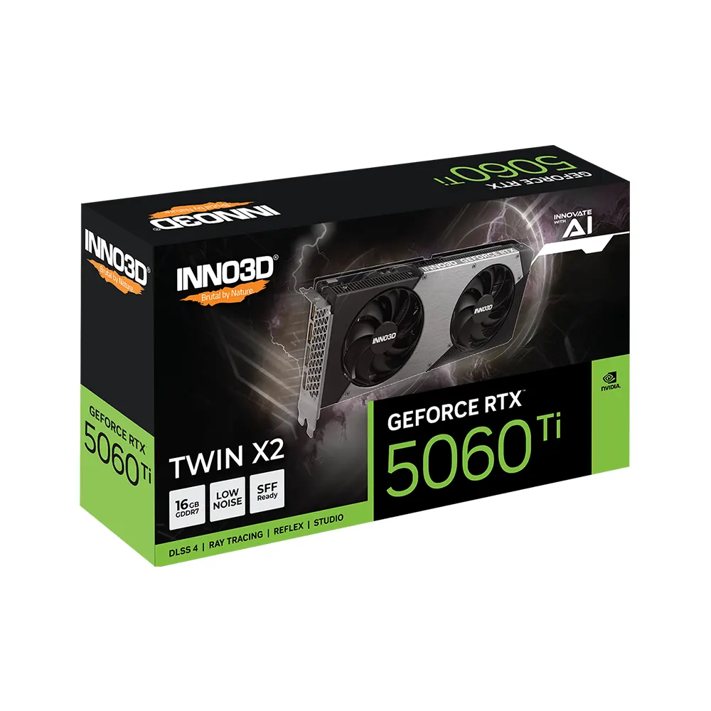 Card màn hình INNO3D GeForce RTX 5060 Ti 16GB TWIN X2 (GDDR7, 128-bit, Blackwell, DLSS 4, Ray Tracing, Dual Fan)​ 3