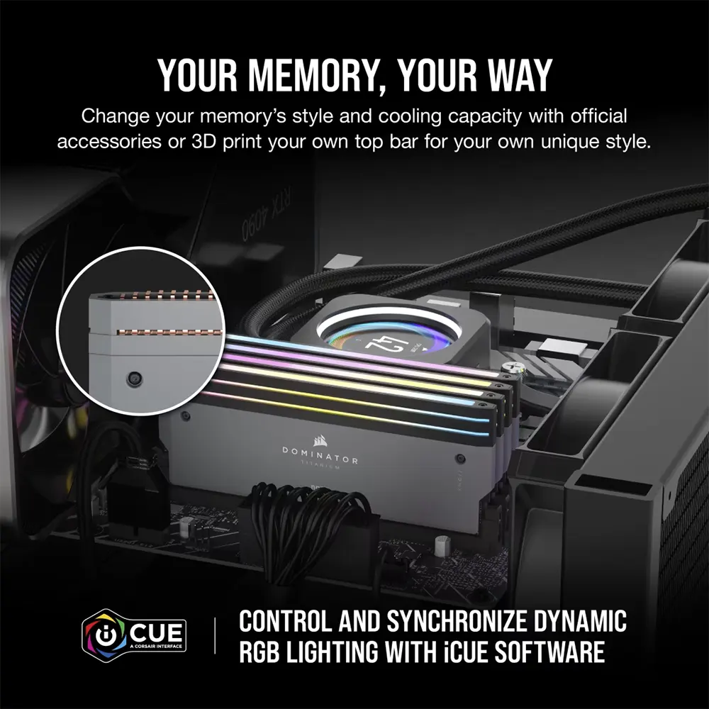 RAM Corsair Dominator Titanium Black 32GB (2x16GB) DDR5 6000MHz RGB (CL30, XMP 3.0) 5