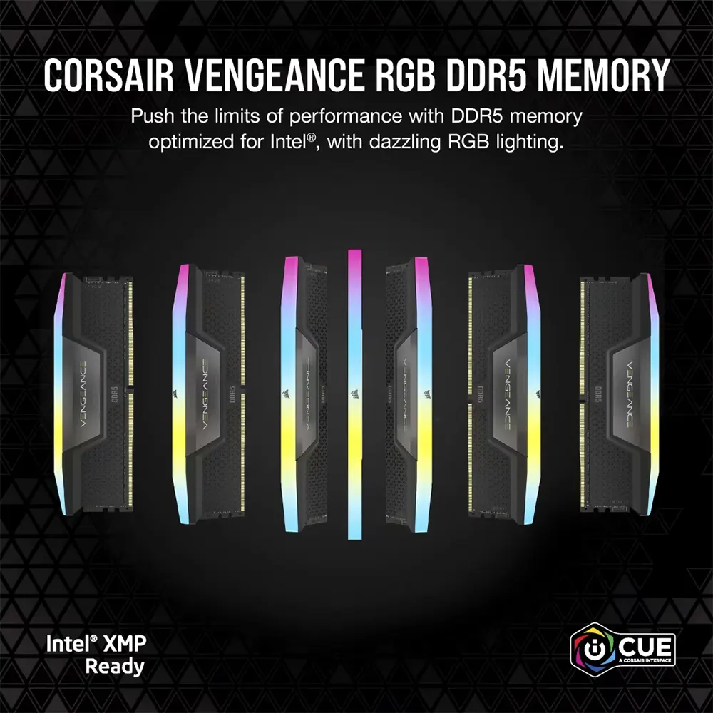 RAM Corsair Vengeance RGB 32GB (2x16GB) DDR5 5600MT/s RGB (CL40, XMP 3.0, 1.25V) 8