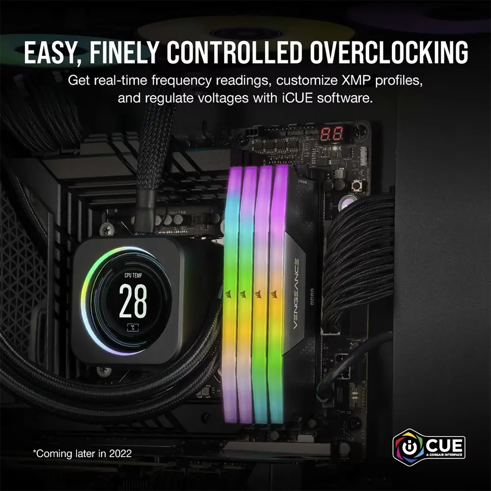 RAM Corsair Vengeance RGB 32GB (2x16GB) DDR5 5600MT/s RGB (CL40, XMP 3.0, 1.25V) 10