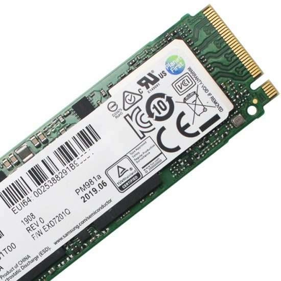 SSD Samsung 256GB NVMe PM981a M.2 PCIe Gen3 x4 2
