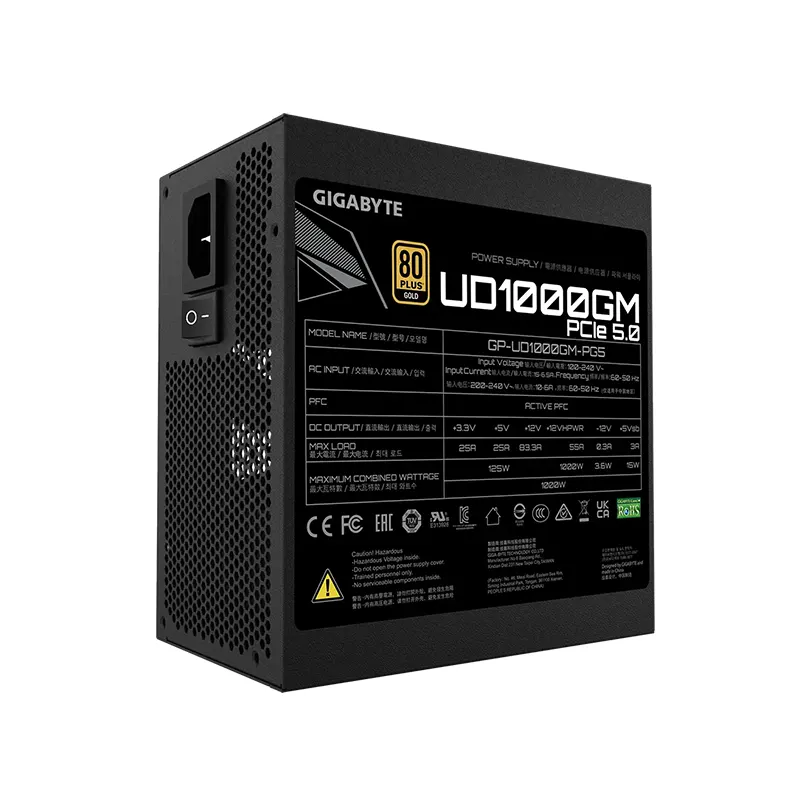Nguồn GIGABYTE UD1000GM PG5 80 Plus Gold 1000w (PCIe Gen5.0) 3