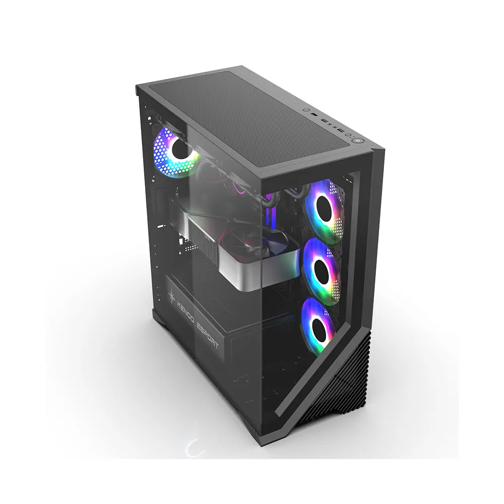 Vỏ Case KENOO ESPORT FK800 Màu Đen (Mid Tower, Hỗ trợ E-ATX trở về, Kính cường lực, Thiết kế bể cá) 3