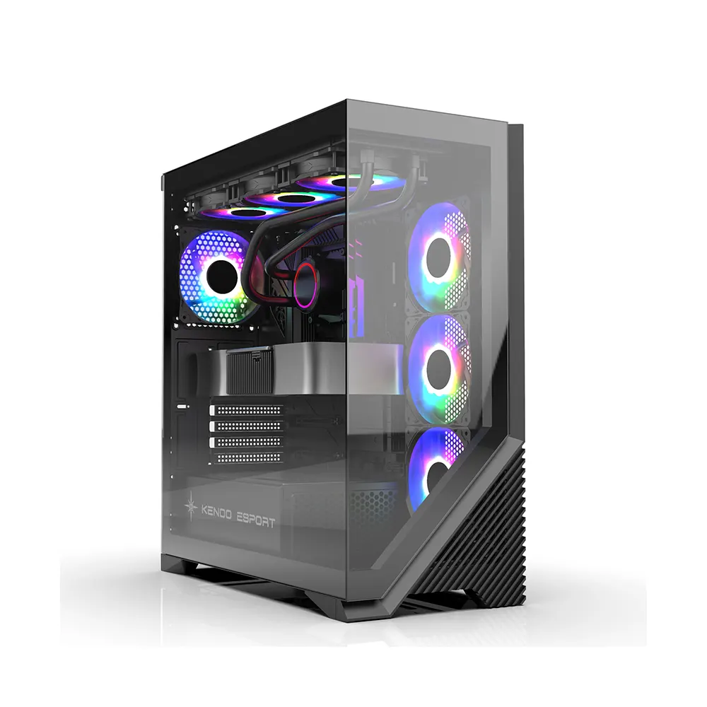 Vỏ Case KENOO ESPORT FK800 Màu Đen (Mid Tower, Hỗ trợ E-ATX trở về, Kính cường lực, Thiết kế bể cá) 2