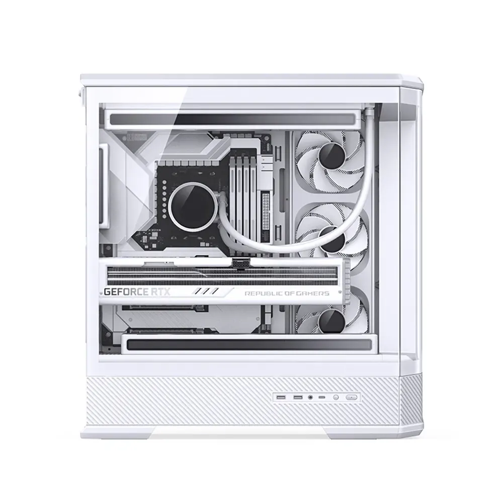 Vỏ Case Jonsbo D400 Màu Trắng (Mid Tower, Kính Cường Lực Cong, ATX, Dựng VGA) 5