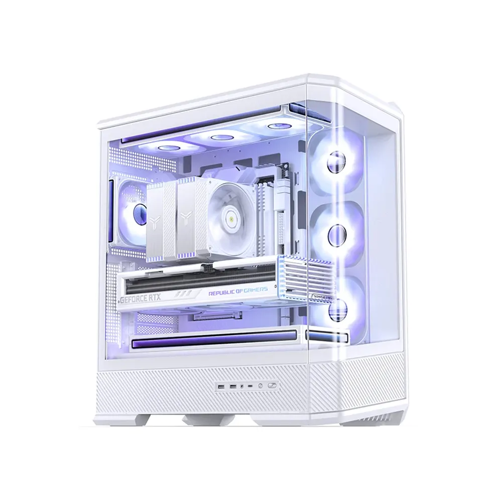 Vỏ Case Jonsbo D400 Màu Trắng (Mid Tower, Kính Cường Lực Cong, ATX, Dựng VGA) 2