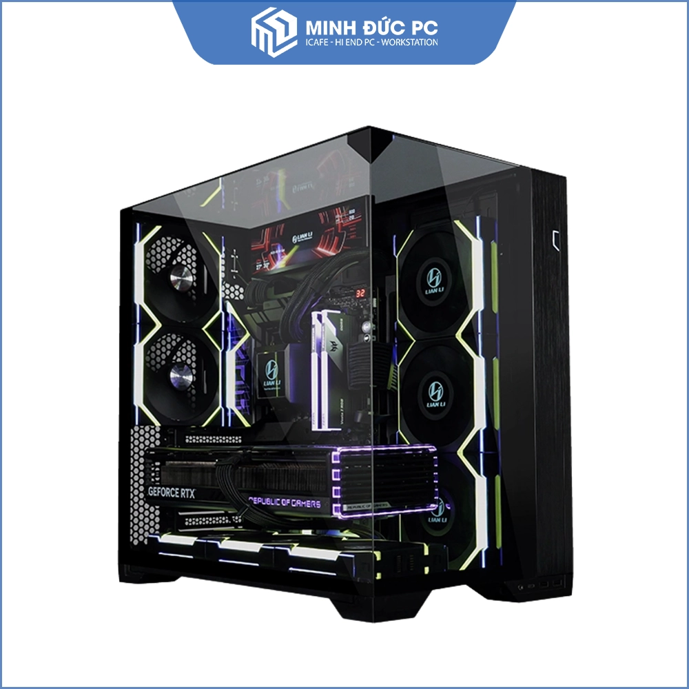 Vỏ Case Lian Li O11 Vision Compact Màu Đen (Mid Tower, Kính cường lực 3 mặt, Hỗ trợ ATX, Thiết kế vô cực) 2