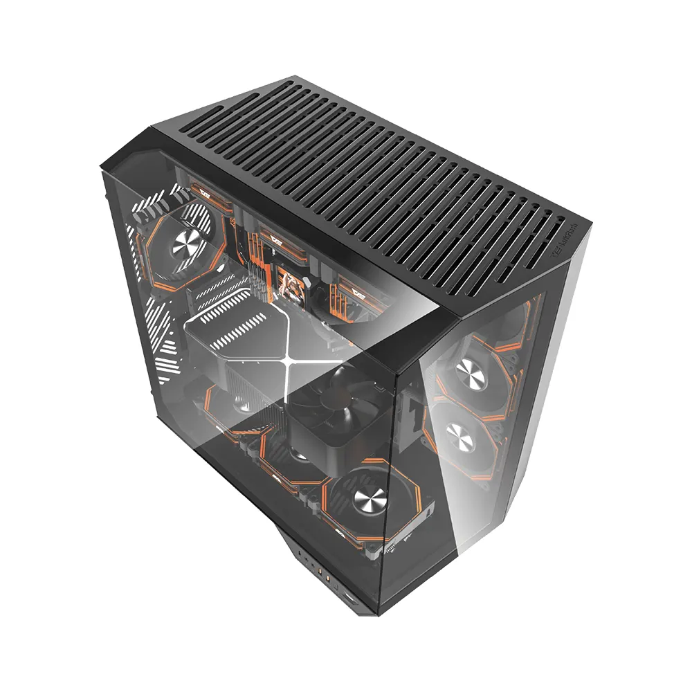 Vỏ Case DarkFlash DY470 - Mid Tower - Kính Cường Lực - ATX/M-ATX/ITX - 10 Quạt - Radiator 360mm - USB 3.2 Type-C - ARGB - Đen 6