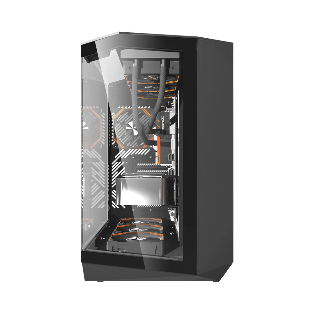 Vỏ Case DarkFlash DY470 - Mid Tower - Kính Cường Lực - ATX/M-ATX/ITX - 10 Quạt - Radiator 360mm - USB 3.2 Type-C - ARGB - Đen 2