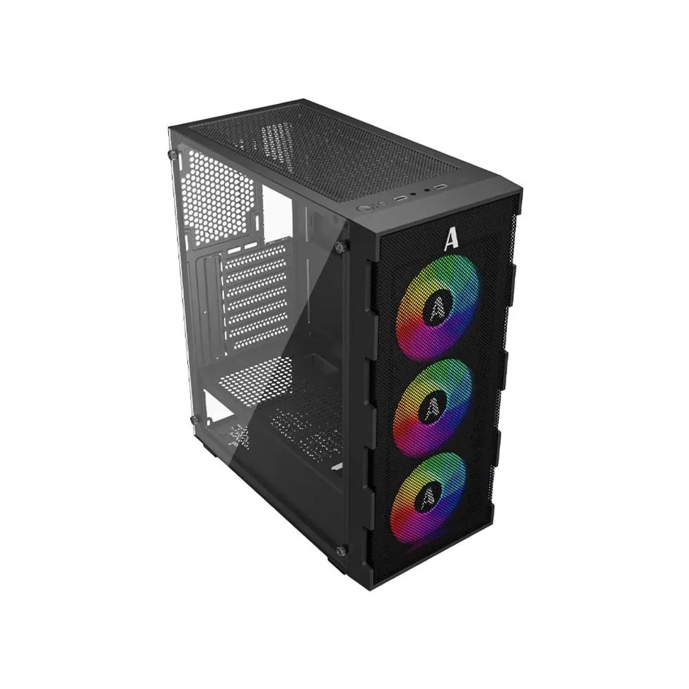 Vỏ Case MKC 3F ATX Mid Tower Màu Đen (3 Fan RGB, Kính Cường Lực) 2