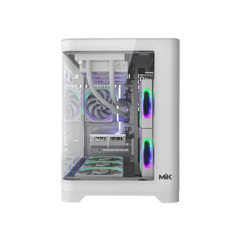 Vỏ Case MIK FOCALORS M White (M-ATX/Mid Tower/Kính cong) 4
