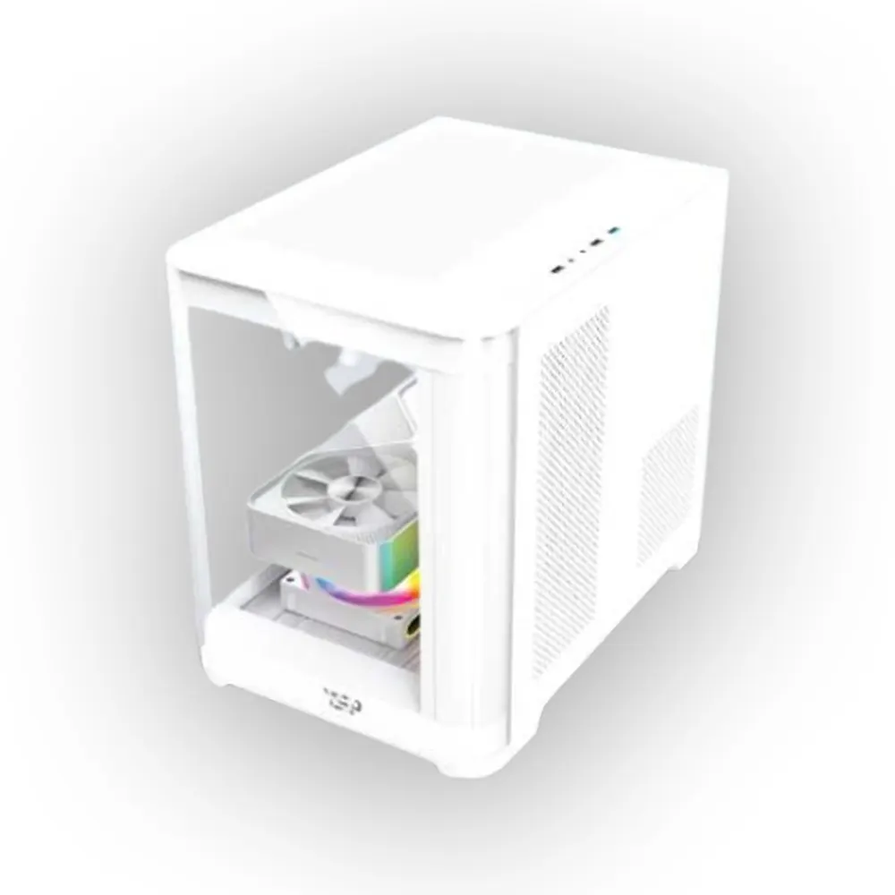 Vỏ Case VSP X7 Aquanaut Pro Gaming - White (mATX, Mid Tower, Kính Cong) 4