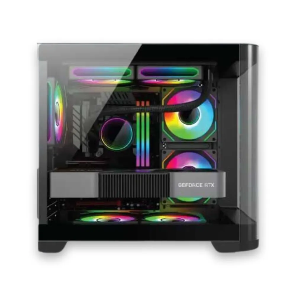 Vỏ Case VSP X7 Aquanaut Pro Gaming - Black (mATX, Mid Tower, Kính Cong) 2