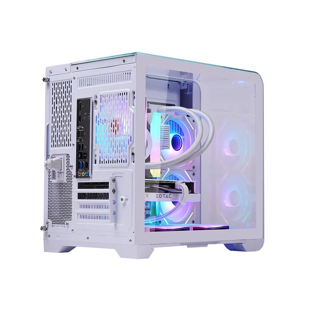 Vỏ Case MIK BARBATOS M White (mATX/Mid Tower/Kính 3 mặt/Có LCD) 4