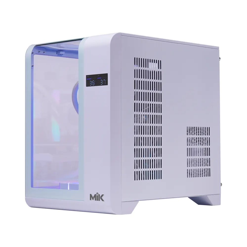 Vỏ Case MIK BARBATOS M White (mATX/Mid Tower/Kính 3 mặt/Có LCD) 6