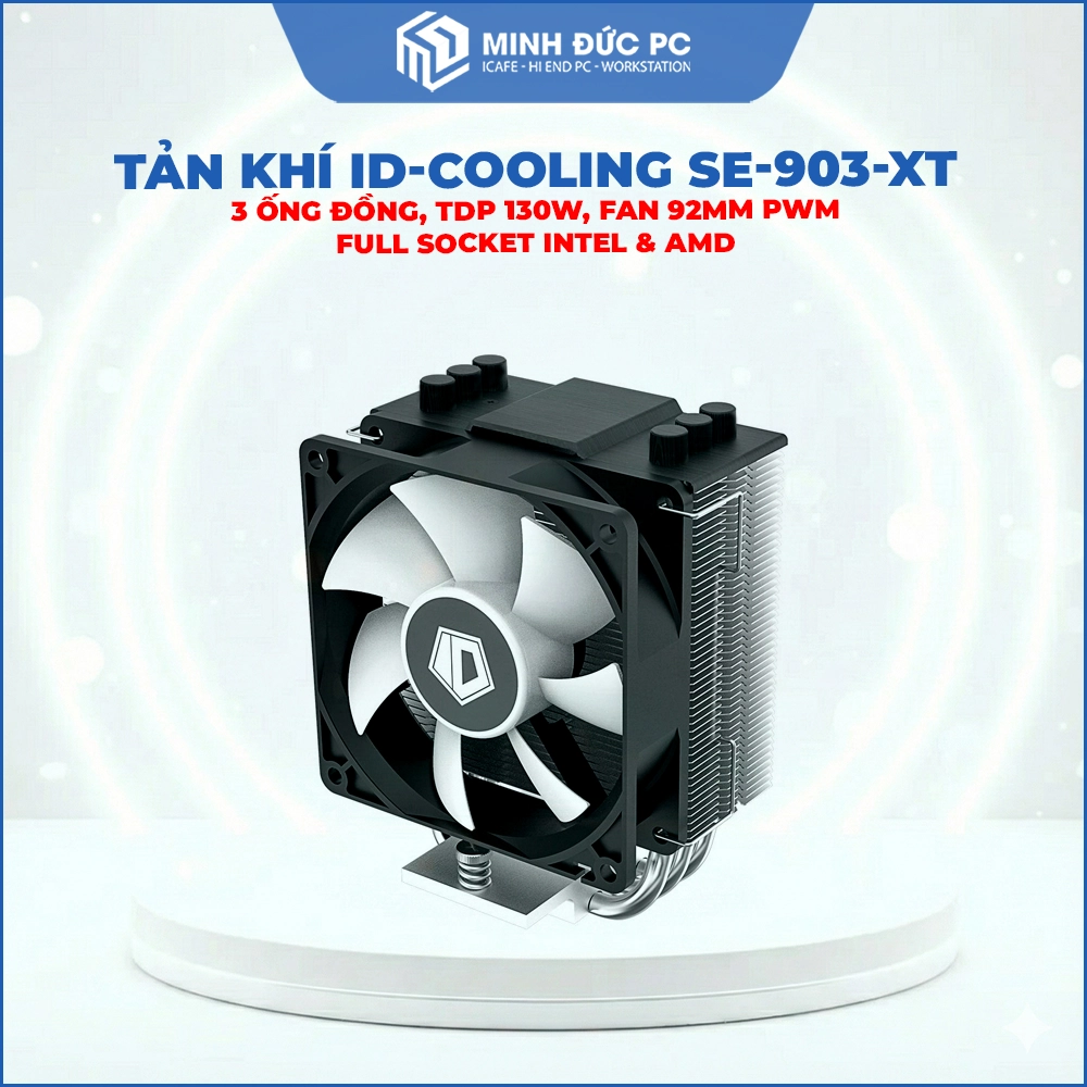 Tản nhiệt khí ID-COOLING SE-903-XT (3 Ống Đồng, TDP 130W, Fan 92mm PWM, Full Socket Intel & AMD) 3