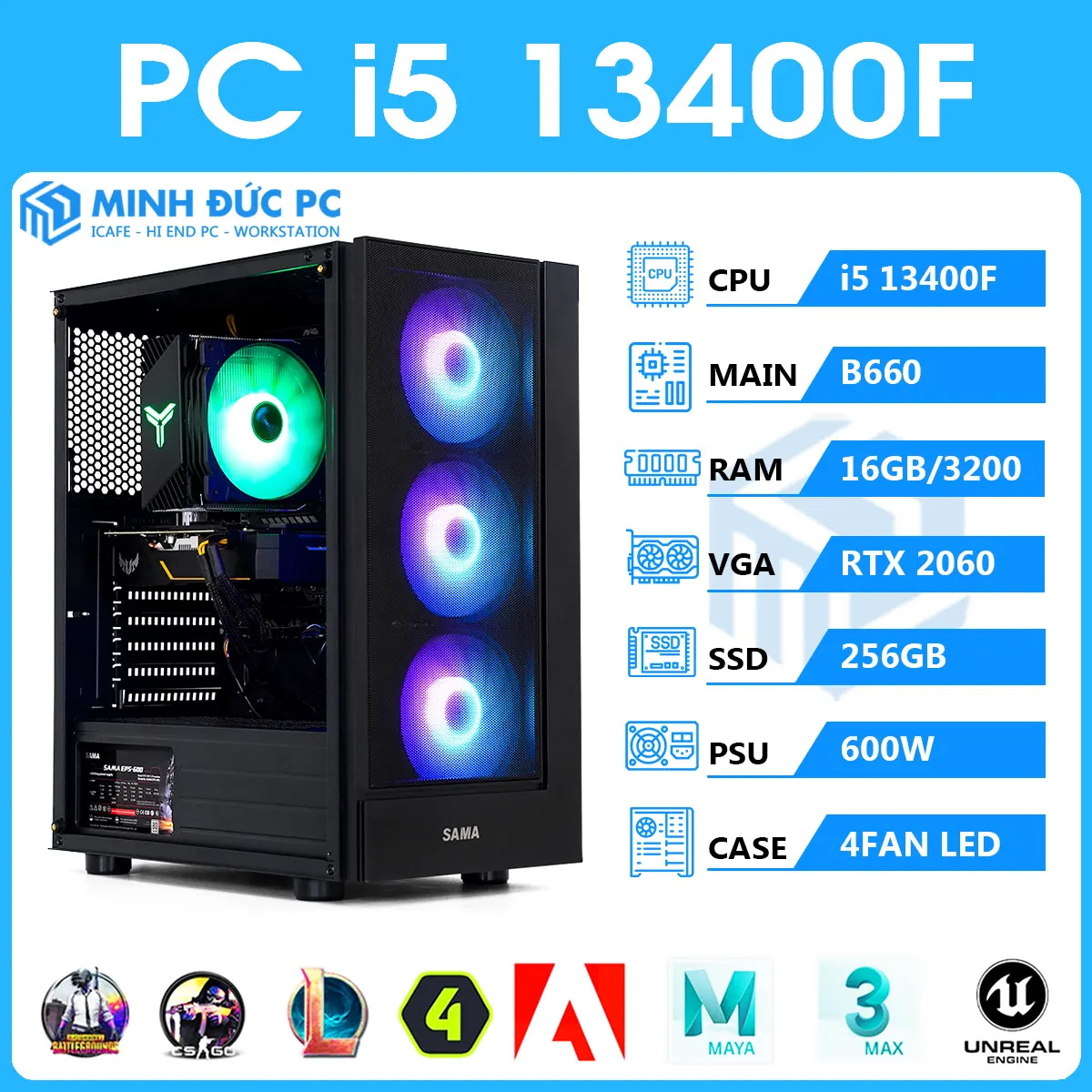PC i5 13400F | 16GB RAM | VGA RTX 2060 | SSD 256GB 2