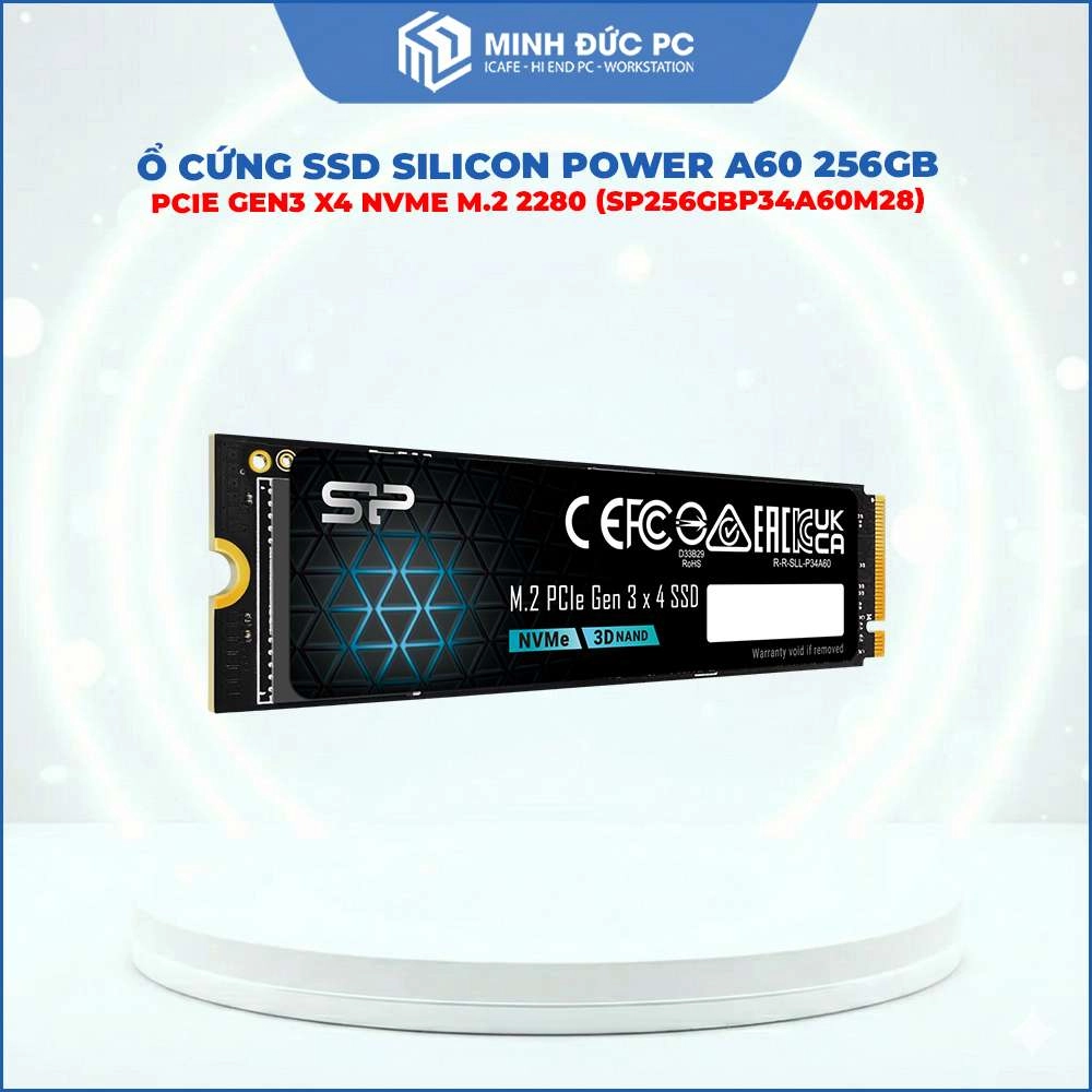 Ổ cứng SSD Silicon Power A60 256GB PCIe Gen3 x4 NVMe M.2 2280 (SP256GBP34A60M28) 2