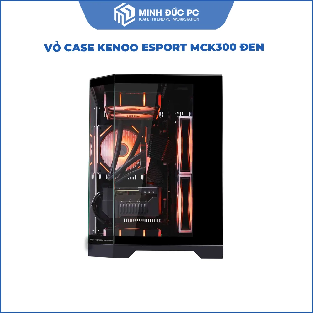 Vỏ Case KENOO ESPORT MCK300 M-ATX / Mini ITX Kính cường lực vát góc Màu Đen 2