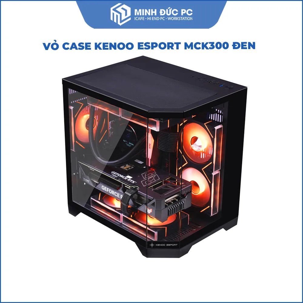 Vỏ Case KENOO ESPORT MCK300 M-ATX / Mini ITX Kính cường lực vát góc Màu Đen 3