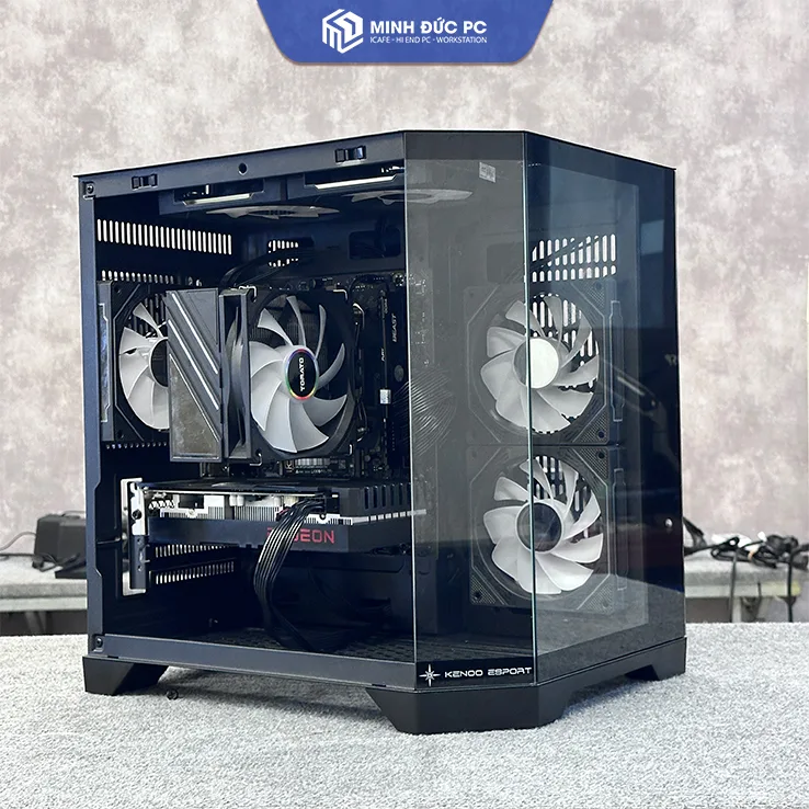 Vỏ Case KENOO ESPORT MCK300 M-ATX / Mini ITX Kính cường lực vát góc Màu Đen 9