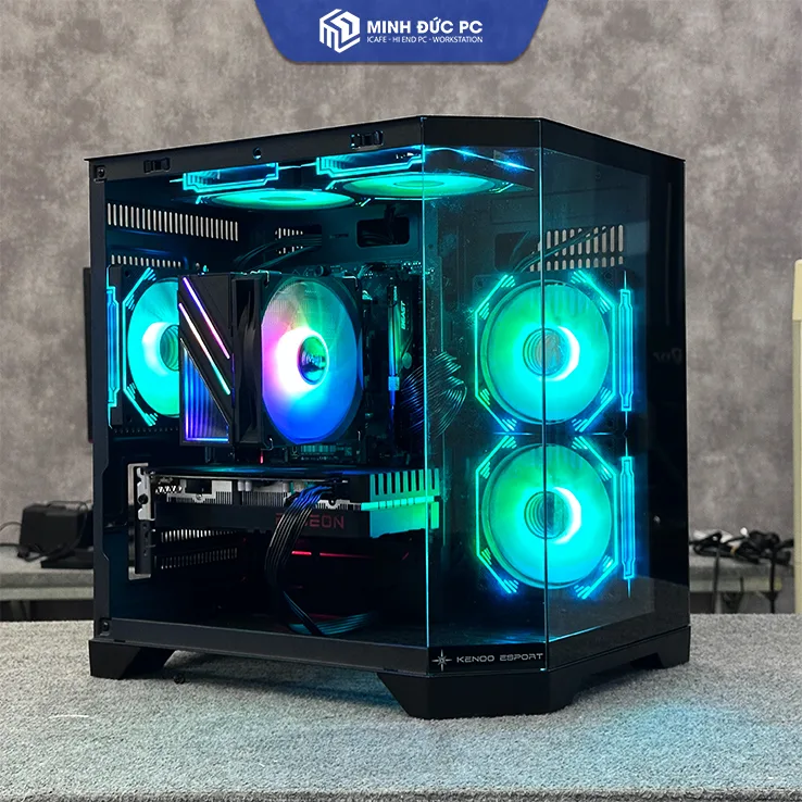 Vỏ Case KENOO ESPORT MCK300 M-ATX / Mini ITX Kính cường lực vát góc Màu Đen 8