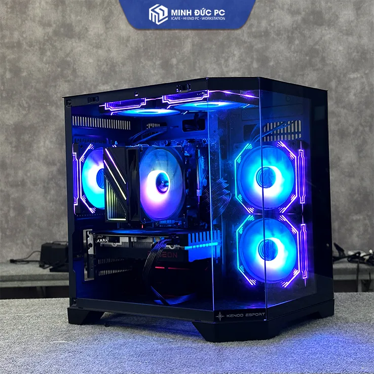 Vỏ Case KENOO ESPORT MCK300 M-ATX / Mini ITX Kính cường lực vát góc Màu Đen 7