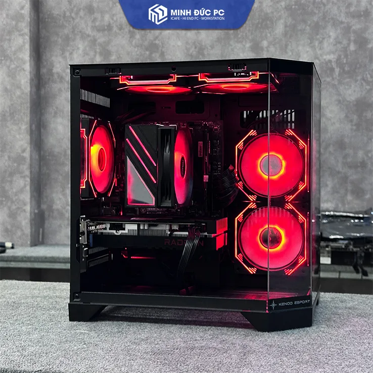Vỏ Case KENOO ESPORT MCK300 M-ATX / Mini ITX Kính cường lực vát góc Màu Đen 6