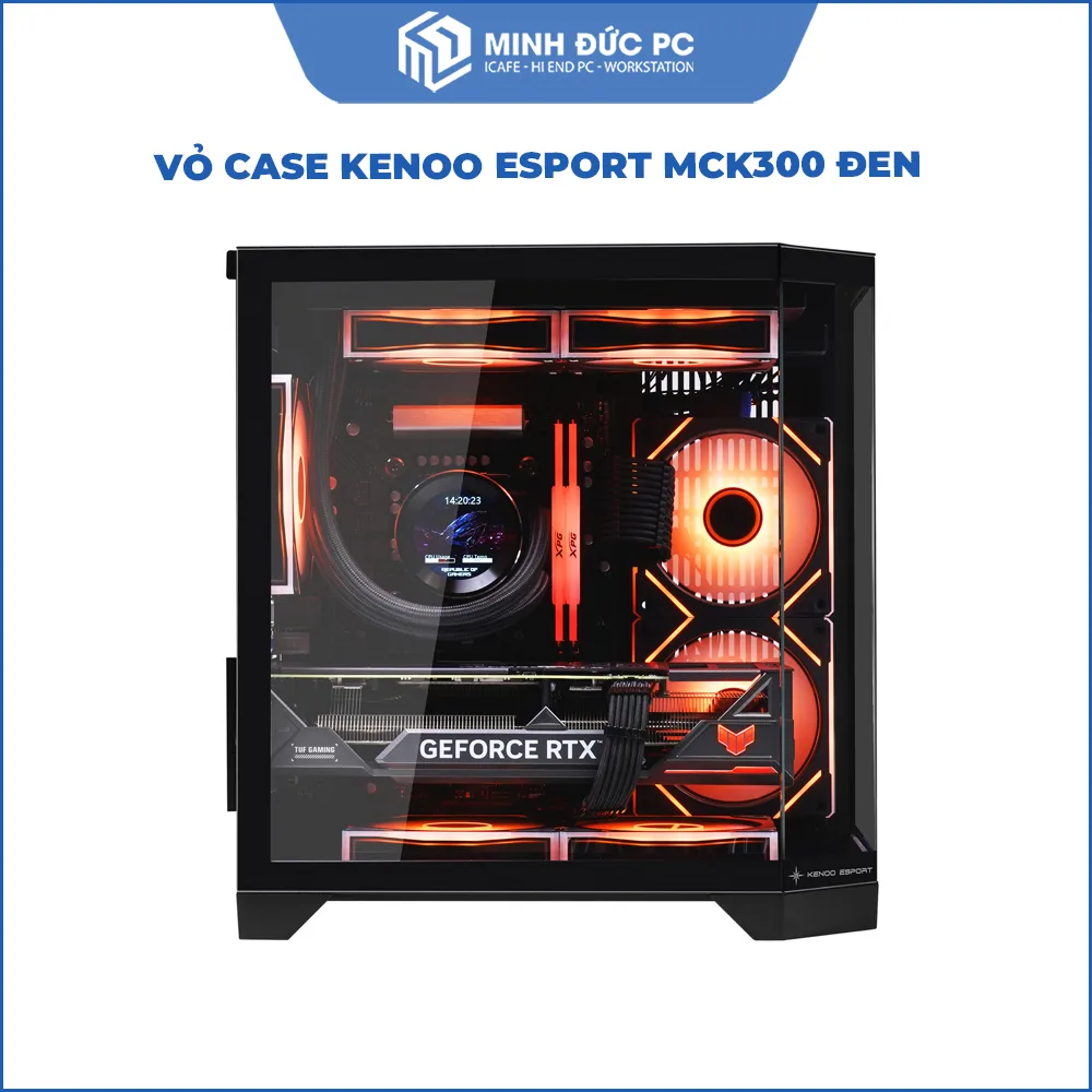 Vỏ Case KENOO ESPORT MCK300 M-ATX / Mini ITX Kính cường lực vát góc Màu Đen 4