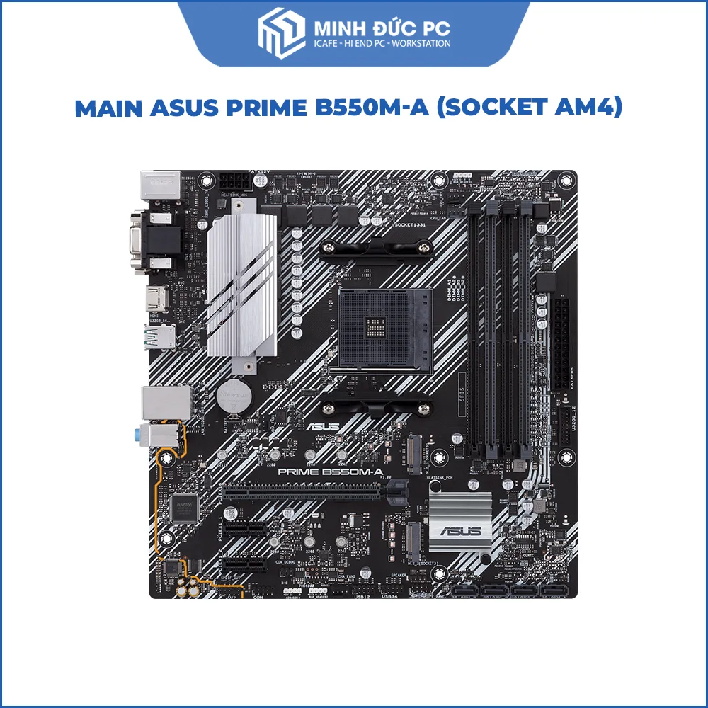 Mainboard ASUS PRIME B550M-A (AMD B550, Socket AM4, m-ATX, 4x DDR4, Dual M.2 PCIe 4.0) 2