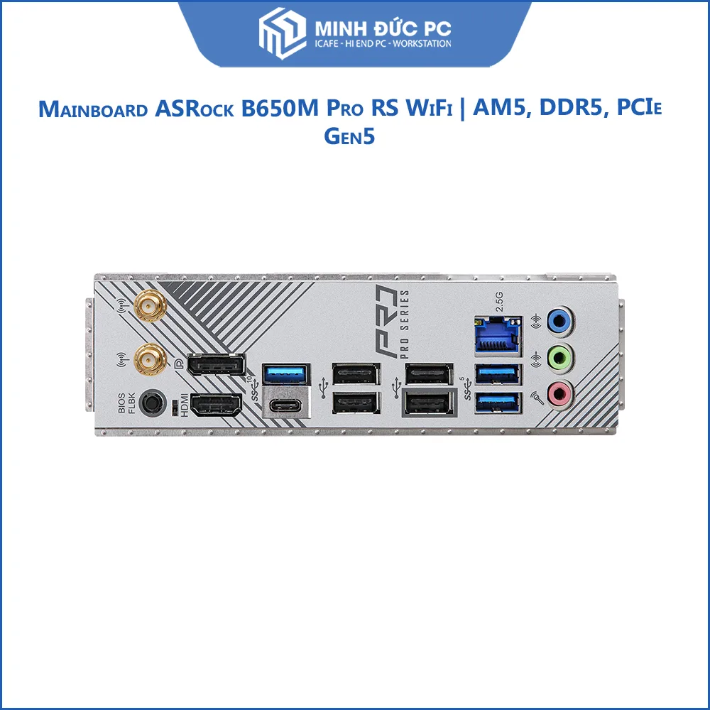Mainboard ASRock B650M Pro RS WiFi (AMD B650, Socket AM5, M-ATX, 4x DDR5, Wi-Fi 6E, 2.5G LAN, PCIe Gen5 M.2) 5
