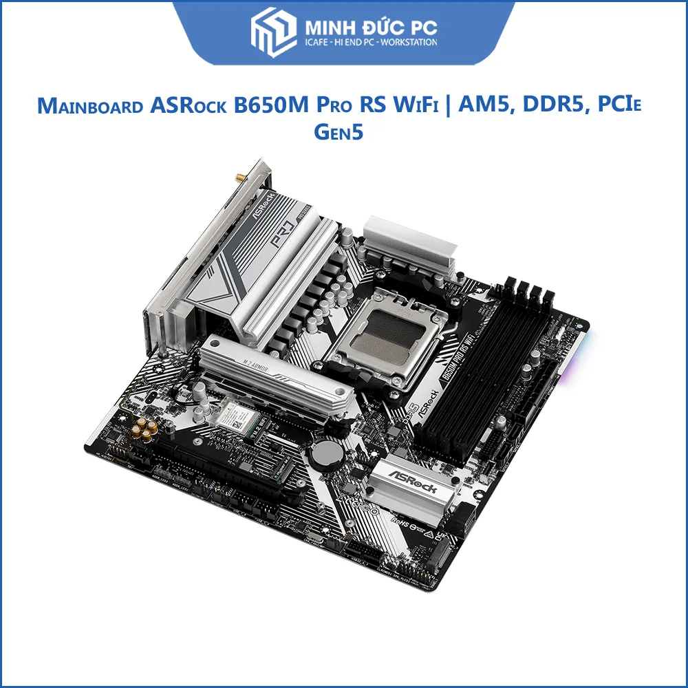 Mainboard ASRock B650M Pro RS WiFi (AMD B650, Socket AM5, M-ATX, 4x DDR5, Wi-Fi 6E, 2.5G LAN, PCIe Gen5 M.2) 4