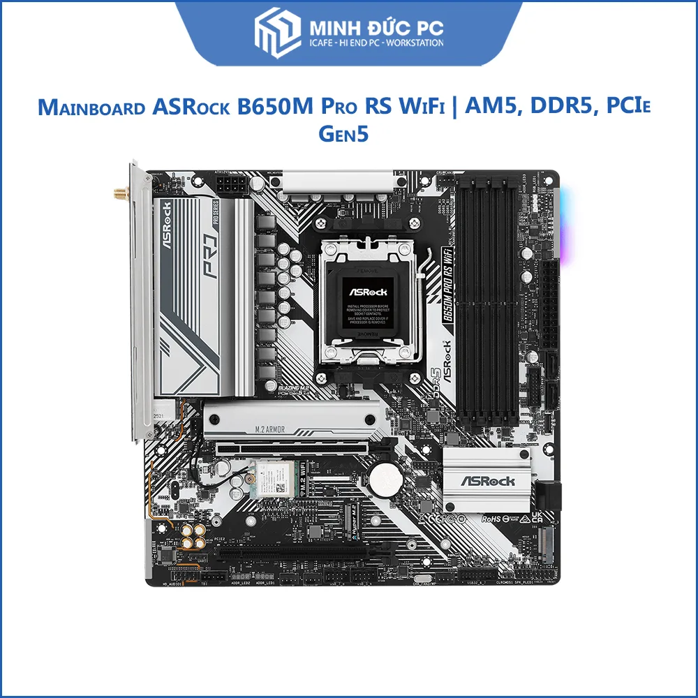 Mainboard ASRock B650M Pro RS WiFi (AMD B650, Socket AM5, M-ATX, 4x DDR5, Wi-Fi 6E, 2.5G LAN, PCIe Gen5 M.2) 2