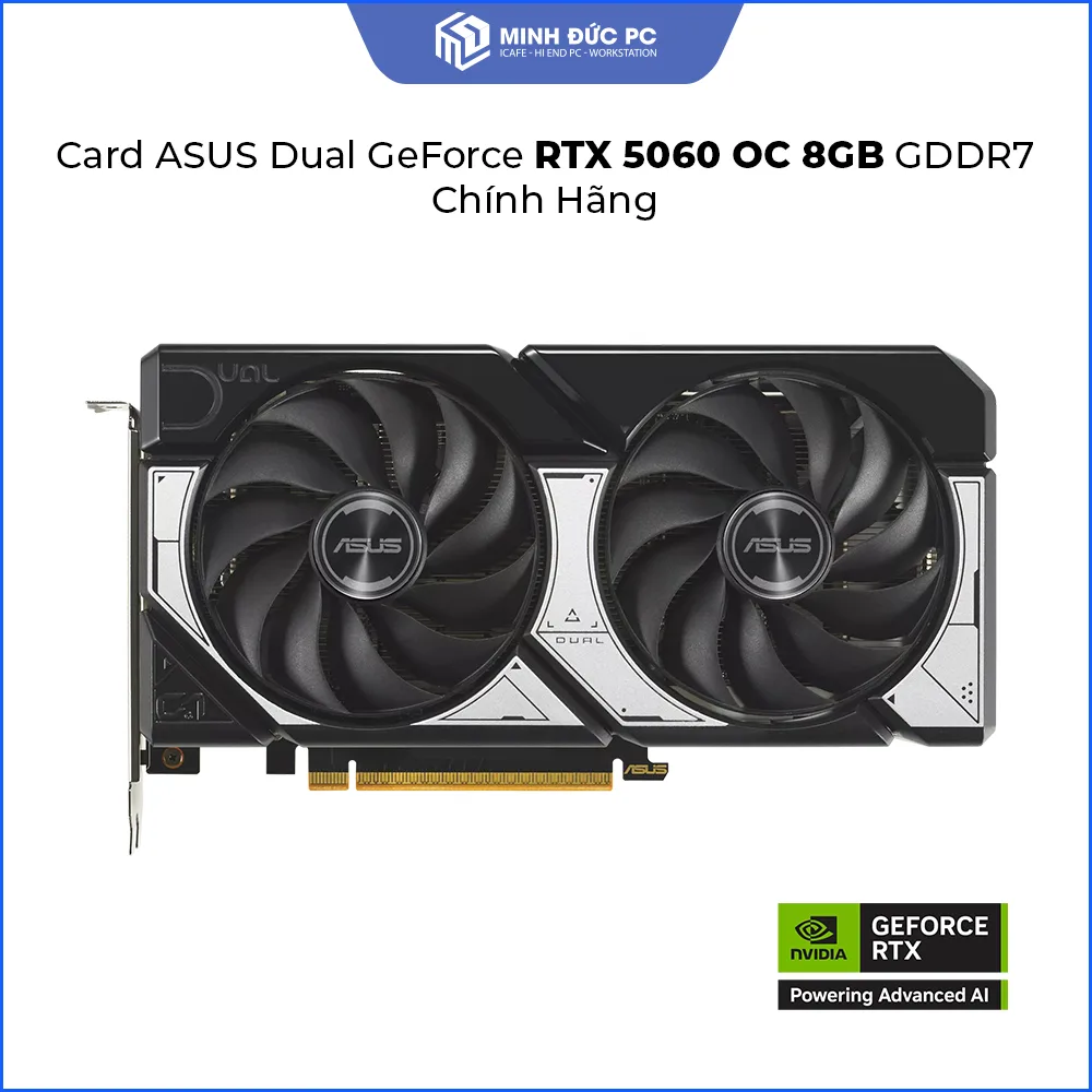 Card Màn Hình ASUS Dual GeForce RTX 5060 OC 8GB GDDR7 (128-bit / PCIe 5.0 / Dual Fan) 2