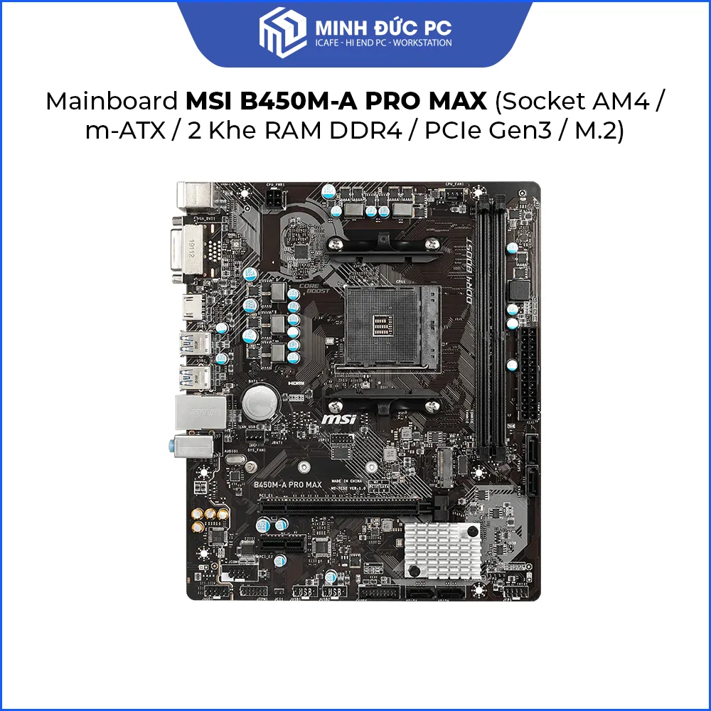 Mainboard MSI B450M-A PRO MAX (Socket AM4 / m-ATX / 2 Khe RAM DDR4 / PCIe Gen3 / M.2) 2