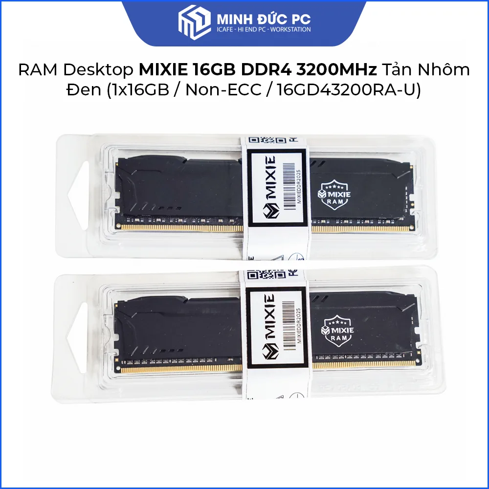 RAM Desktop MIXIE 16GB DDR4 3200MHz Tản Nhôm Đen (1x16GB / Non-ECC / 16GD43200RA-U) 2