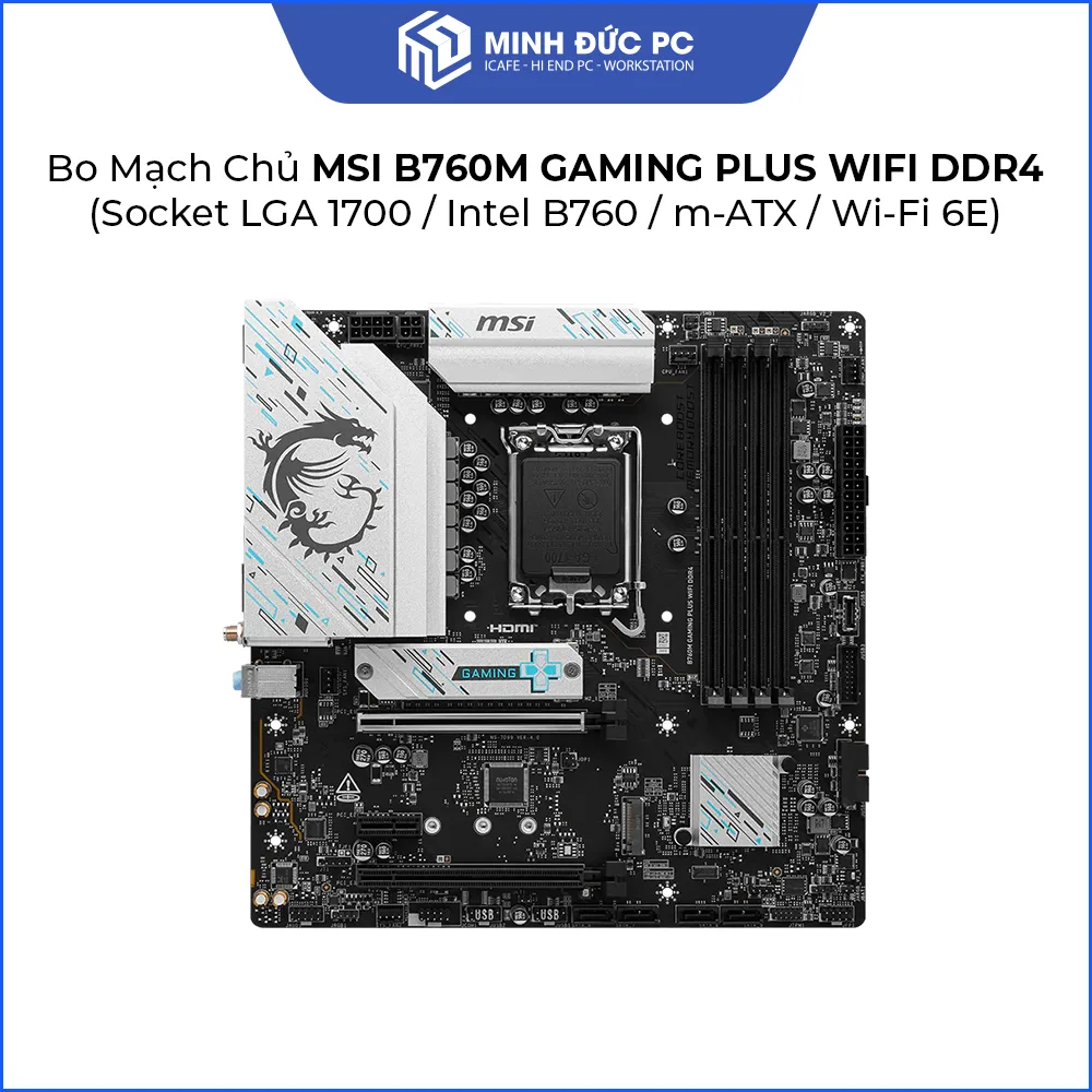 Bo Mạch Chủ MSI B760M GAMING PLUS WIFI DDR4 (Socket LGA 1700 / Intel B760 / m-ATX / Wi-Fi 6E) 2